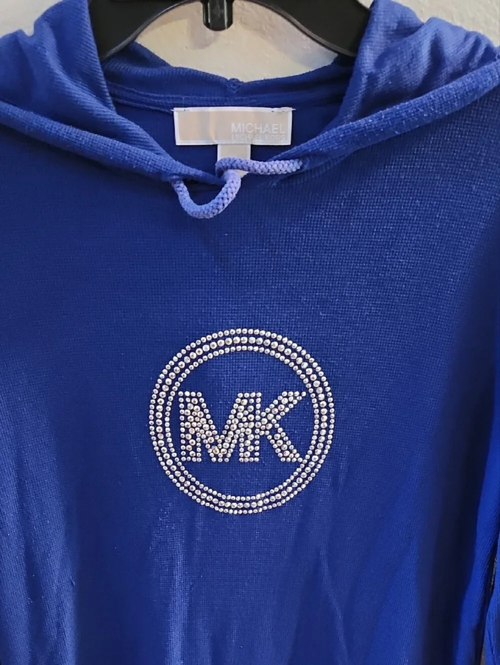 Women Michael Kors Royal Blue Rhinestone MK Hoodie